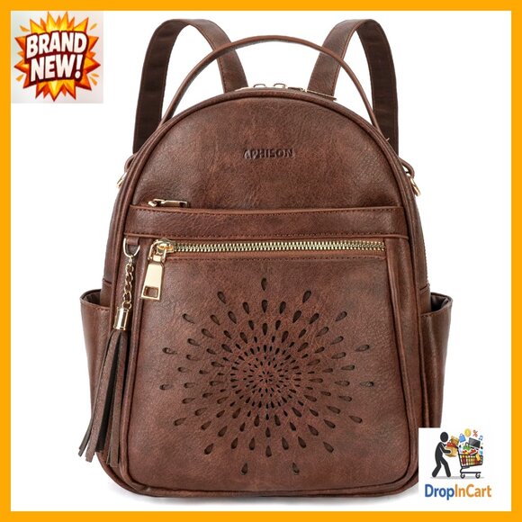 Mini Backpack Purse Waterproof Vegan Leather Convertible Crossbody Daypack main image 5